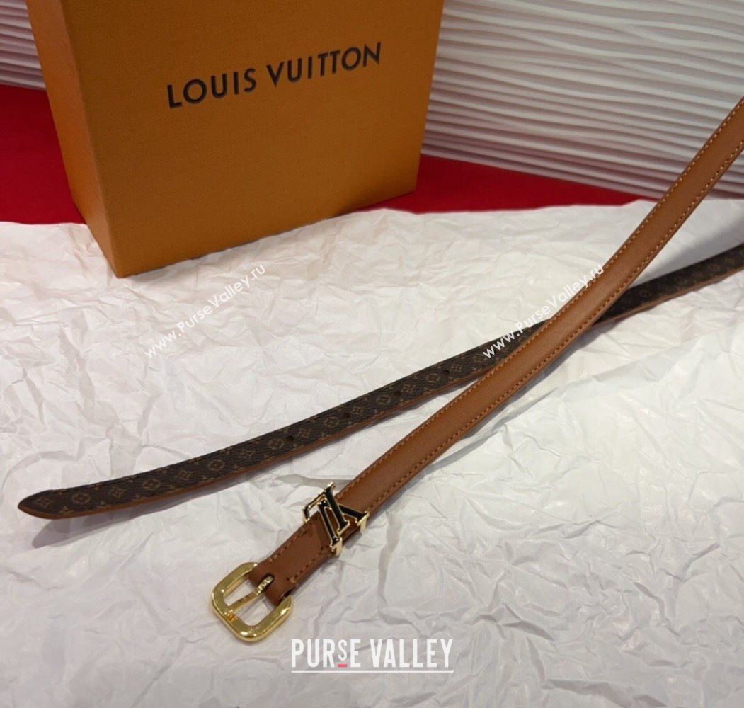 Louis Vuitton Darling Ard Belt 1.5cm in Leather Brown/Black LV 2025 LV091201 (99-250912101)