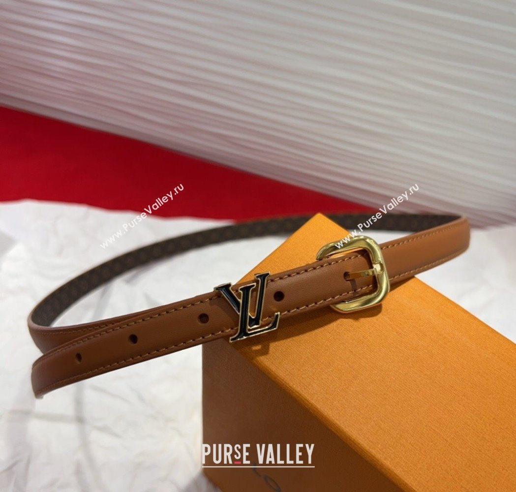 Louis Vuitton Darling Ard Belt 1.5cm in Leather Brown/Black LV 2025 LV091201 (99-250912101)