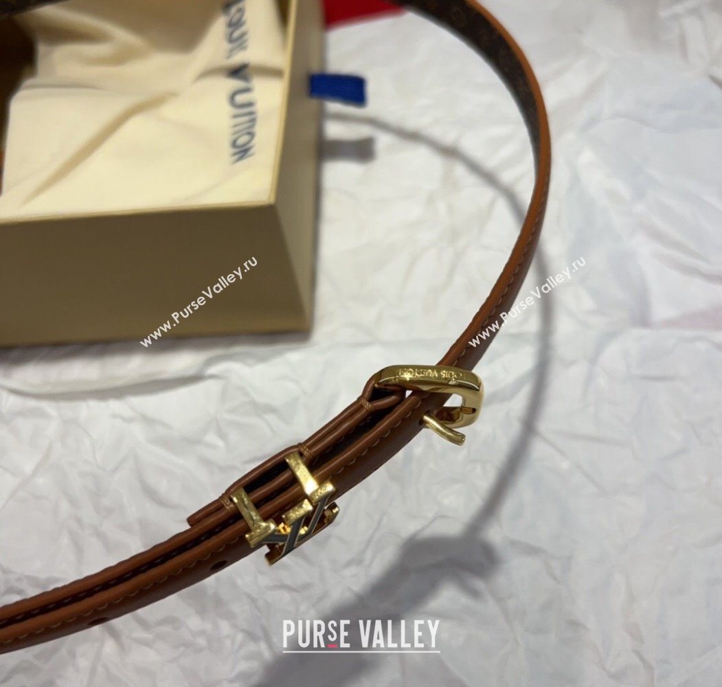 Louis Vuitton Darling Ard Belt 1.5cm in Leather Brown/Black LV 2025 LV091201 (99-250912101)
