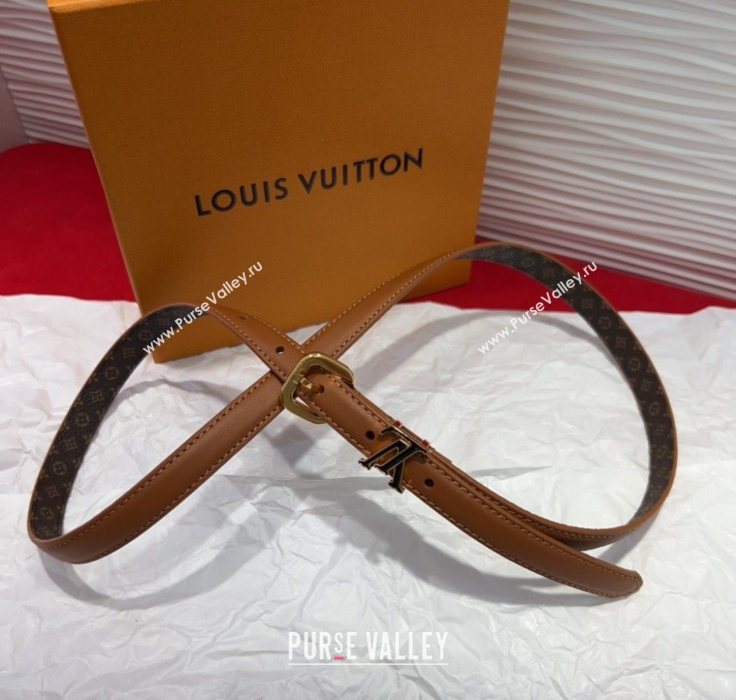 Louis Vuitton Darling Ard Belt 1.5cm in Leather Brown/Black LV 2025 LV091201 (99-250912101)