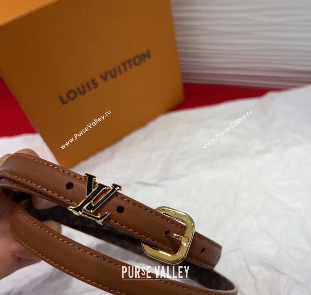 Louis Vuitton Darling Ard Belt 1.5cm in Leather Brown/Black LV 2025 LV091201 (99-250912101)