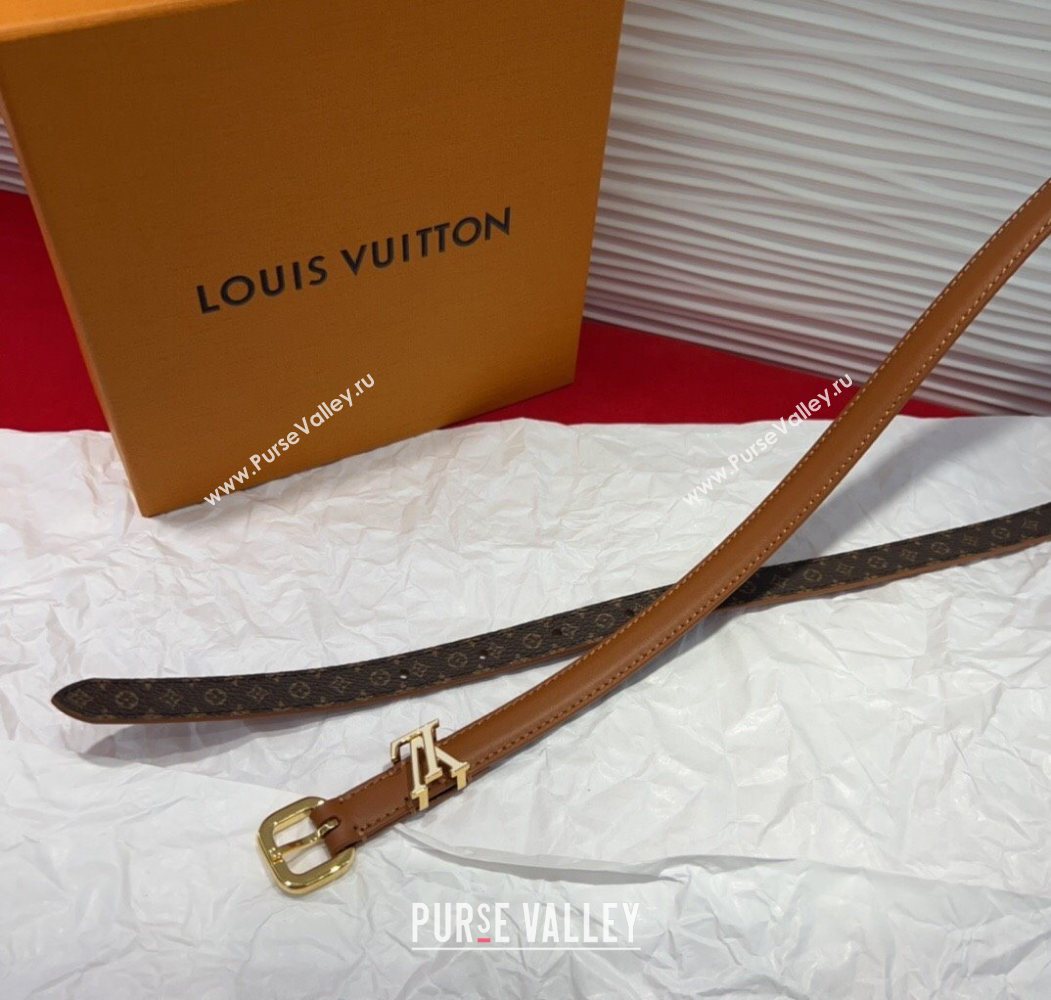 Louis Vuitton Darling Ard Belt 1.5cm in Leather Brown/White LV 2025 LV091201 (99-250912102)