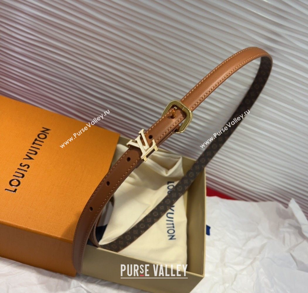 Louis Vuitton Darling Ard Belt 1.5cm in Leather Brown/White LV 2025 LV091201 (99-250912102)