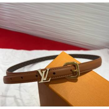 Louis Vuitton Darling Ard Belt 1.5cm in Leather Brown/White LV 2025 LV091201 (99-250912102)