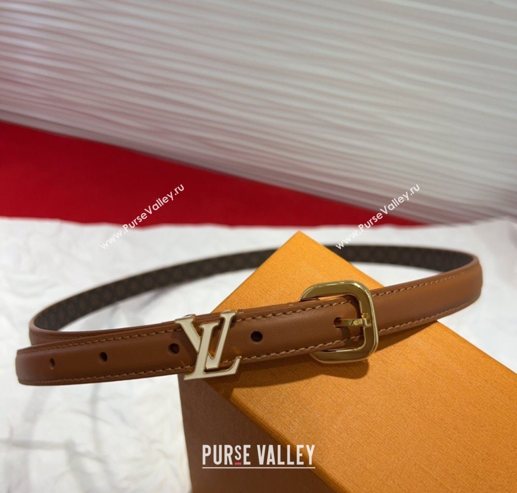 Louis Vuitton Darling Ard Belt 1.5cm in Leather Brown/White LV 2025 LV091201 (99-250912102)