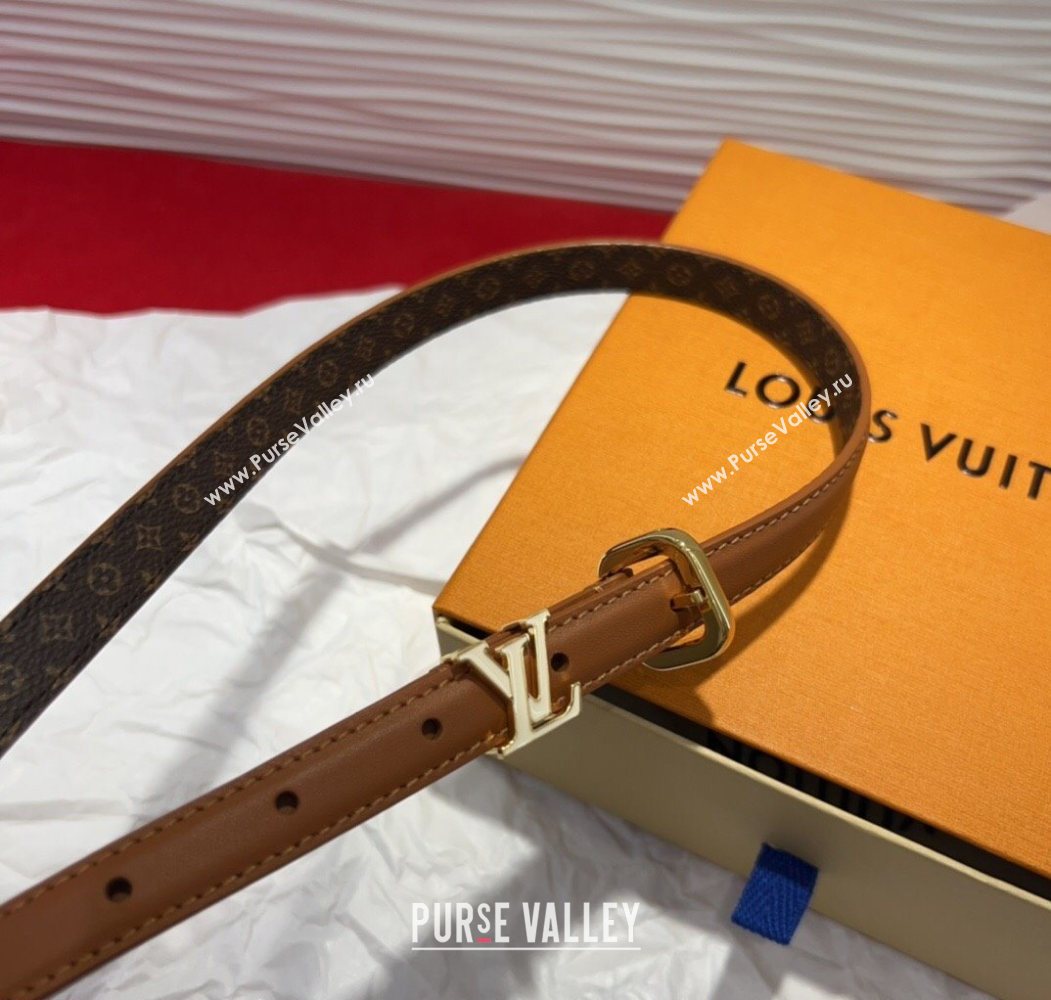 Louis Vuitton Darling Ard Belt 1.5cm in Leather Brown/White LV 2025 LV091201 (99-250912102)