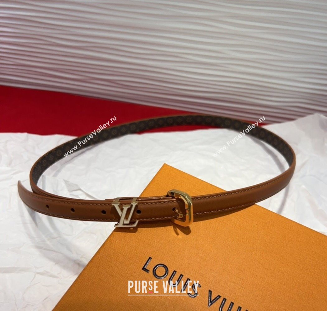 Louis Vuitton Darling Ard Belt 1.5cm in Leather Brown/White LV 2025 LV091201 (99-250912102)
