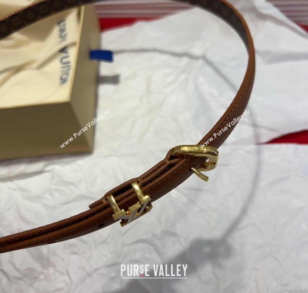 Louis Vuitton Darling Ard Belt 1.5cm in Leather Brown/White LV 2025 LV091201 (99-250912102)