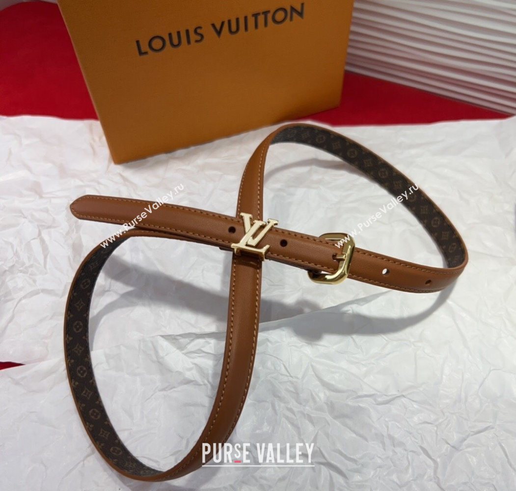 Louis Vuitton Darling Ard Belt 1.5cm in Leather Brown/White LV 2025 LV091201 (99-250912102)
