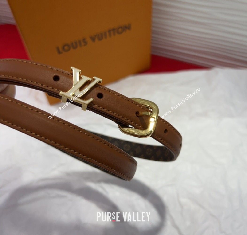 Louis Vuitton Darling Ard Belt 1.5cm in Leather Brown/White LV 2025 LV091201 (99-250912102)