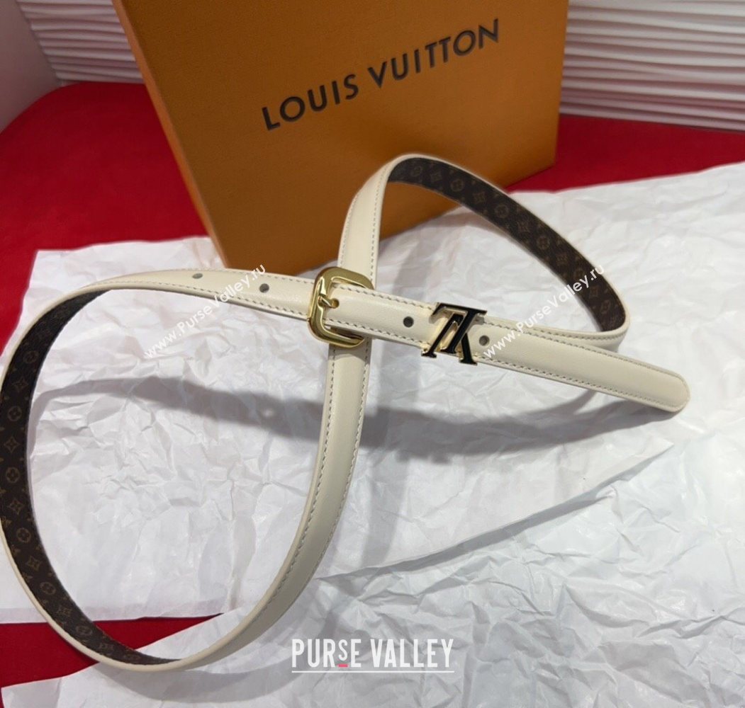 Louis Vuitton Darling Ard Belt 1.5cm in Leather White/Black LV 2025 LV091201 (99-250912103)