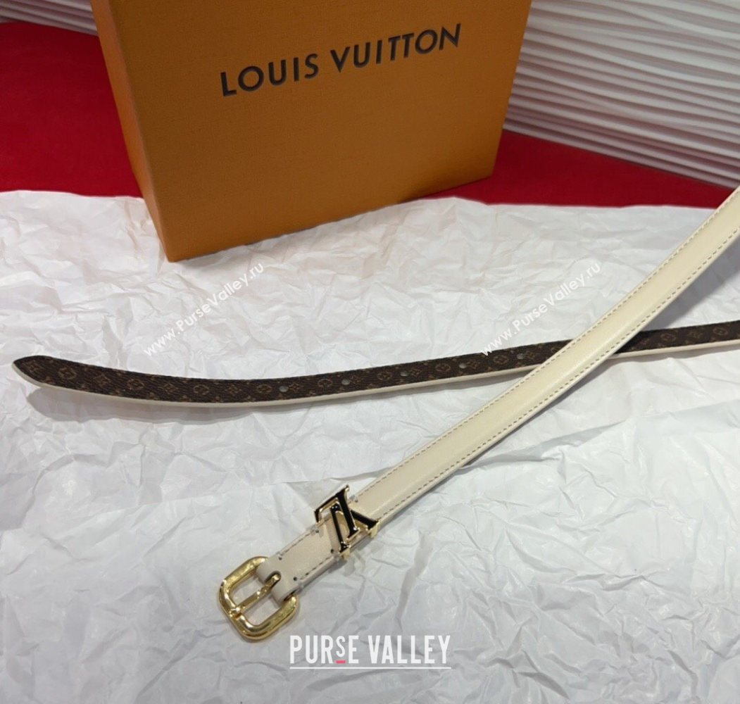 Louis Vuitton Darling Ard Belt 1.5cm in Leather White/Black LV 2025 LV091201 (99-250912103)