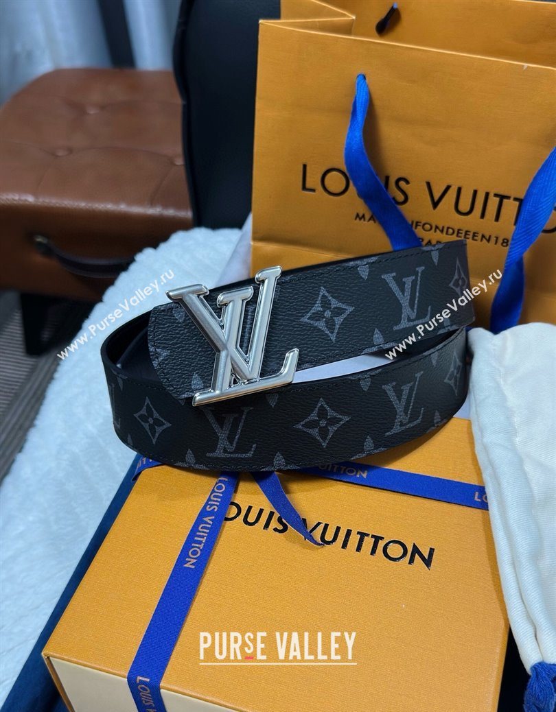 Louis Vuitton Monogram Canvas Belt 4cm with LV Buckle Black/Silver 2025 M8846 (99-250912111)