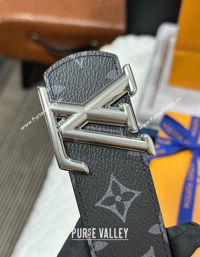 Louis Vuitton Monogram Canvas Belt 4cm with LV Buckle Black/Silver 2025 M8846 (99-250912111)