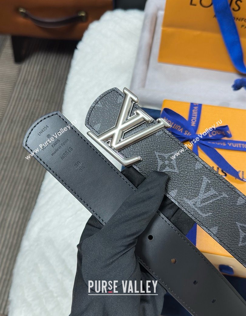 Louis Vuitton Monogram Canvas Belt 4cm with LV Buckle Black/Silver 2025 M8846 (99-250912111)