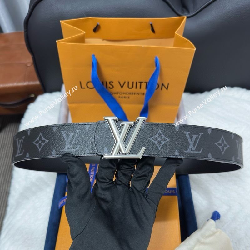Louis Vuitton Monogram Canvas Belt 4cm with LV Buckle Black/Silver 2025 M8846 (99-250912111)