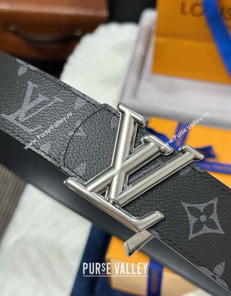Louis Vuitton Monogram Canvas Belt 4cm with LV Buckle Black/Silver 2025 M8846 (99-250912111)