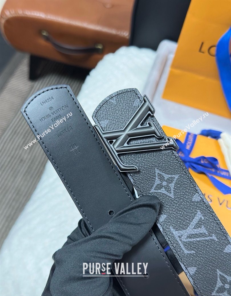 Louis Vuitton Monogram Canvas Belt 4cm with LV Buckle Black2 2025 M8846 (99-250912112)