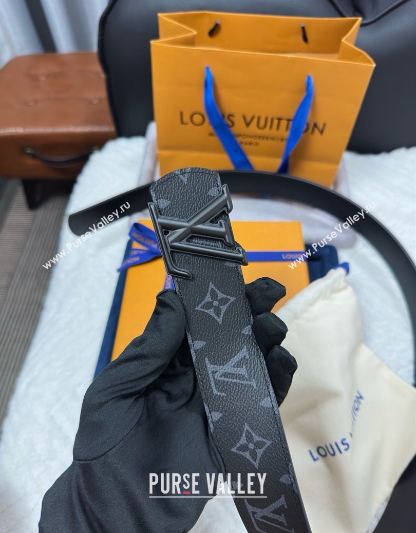 Louis Vuitton Monogram Canvas Belt 4cm with LV Buckle Black2 2025 M8846 (99-250912112)