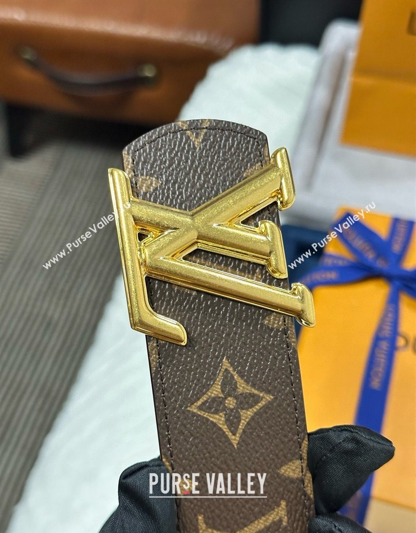 Louis Vuitton Monogram Canvas Belt 4cm with LV Buckle Brown/Gold 2025 M8846 (99-250912113)