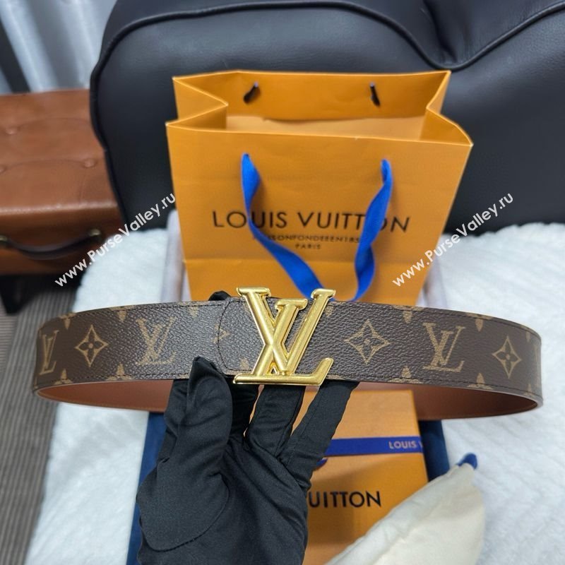 Louis Vuitton Monogram Canvas Belt 4cm with LV Buckle Brown/Gold 2025 M8846 (99-250912113)