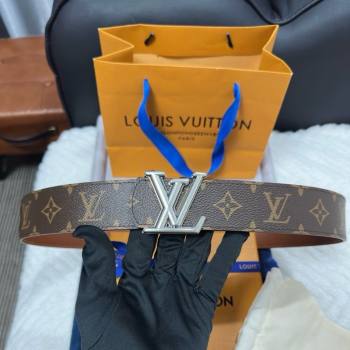Louis Vuitton Monogram Canvas Belt 4cm with LV Buckle Brown/Silver 2025 M8846 (99-250912114)