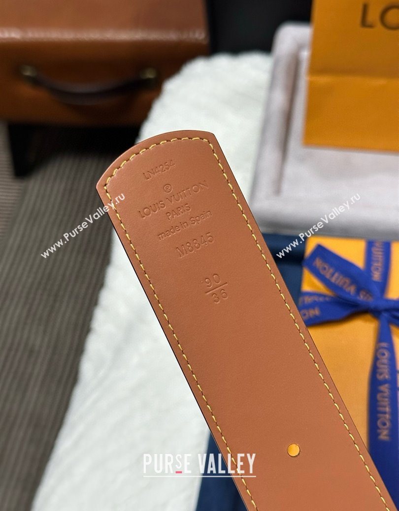 Louis Vuitton Monogram Canvas Belt 4cm with LV Buckle Brown/Silver 2025 M8846 (99-250912114)