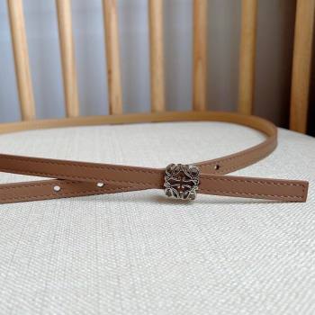 Loewe Anagram Belt 1cm in Smooth Calfskin Leather Beige/Silver 2025 LW091206 (99-250912090)
