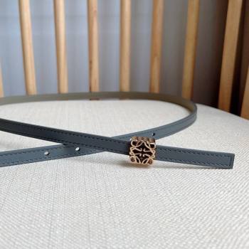 Loewe Anagram Belt 1cm in Smooth Calfskin Leather Grey/Gold 2025 LW091206 (99-250912091)