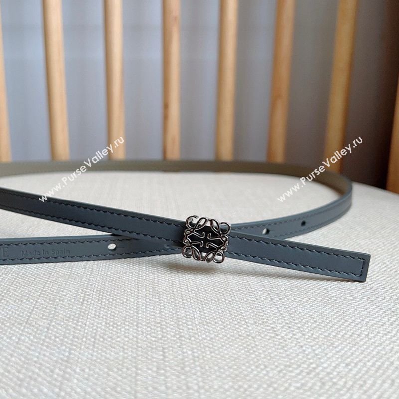 Loewe Anagram Belt 1cm in Smooth Calfskin Leather Grey/Silver 2025 LW091206 (99-250912092)