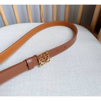 Loewe Anagram Belt 2cm in Smooth Calfskin Leather Brown/Gold 2025 LW091206 (99-250912095)