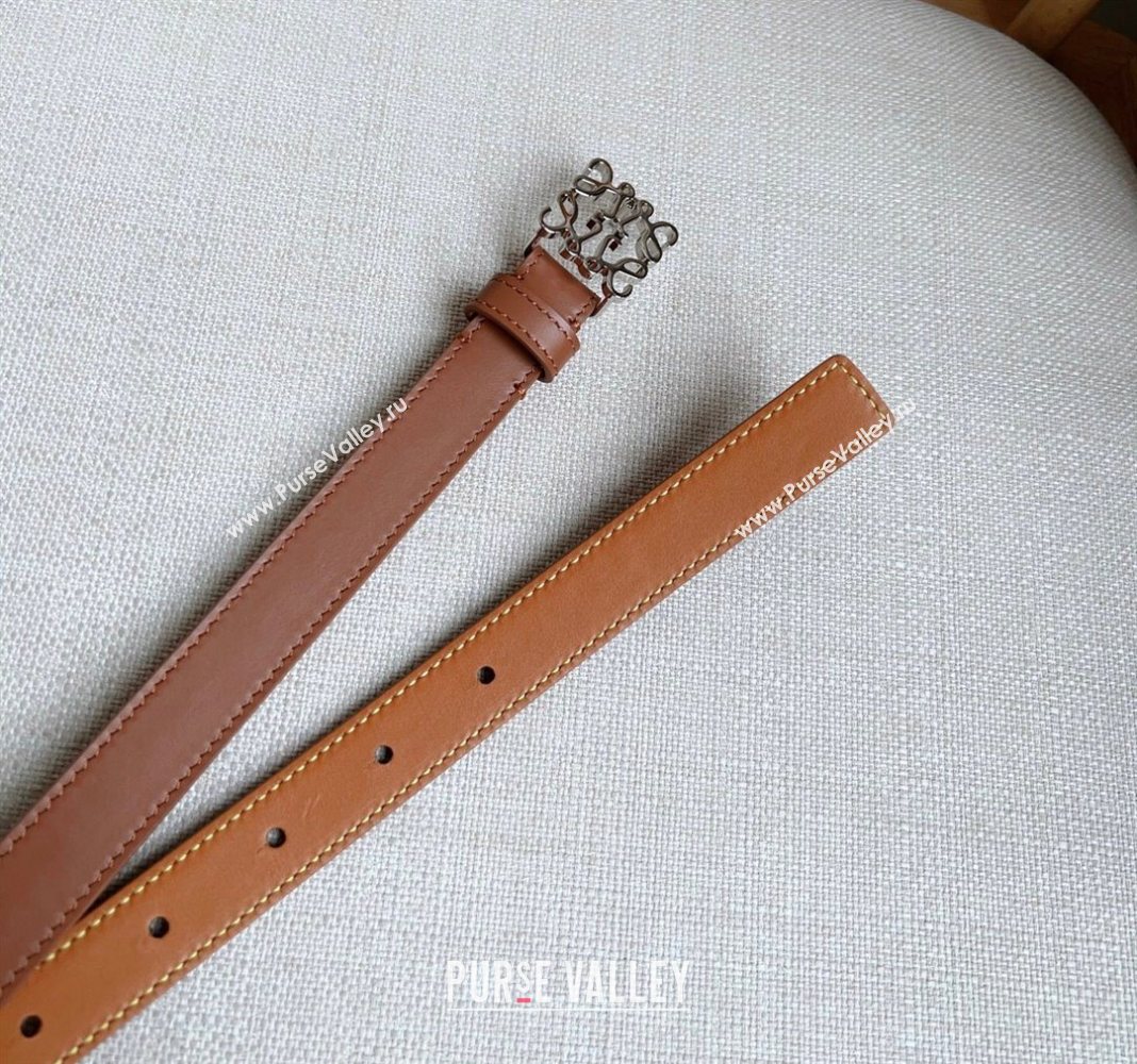 Loewe Anagram Belt 2cm in Smooth Calfskin Leather Brown/Silver 2025 LW091206 (99-250912096)