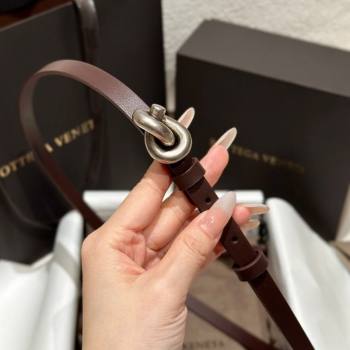 Bottega Veneta Calfskin Leather Belt with Knot Buckle Brown/Silver 2025 BV26010403 (99-260104064)