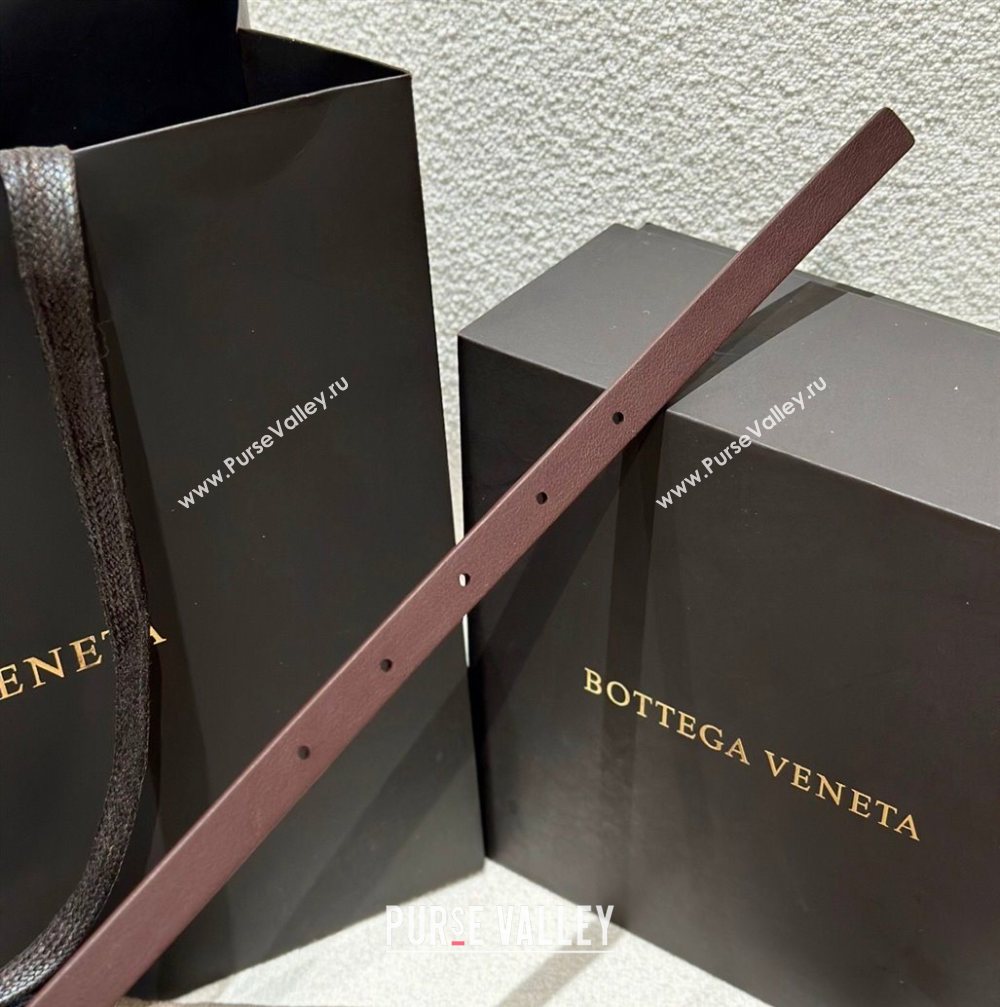 Bottega Veneta Calfskin Leather Belt with Knot Buckle Brown/Silver 2025 BV26010403 (99-260104064)