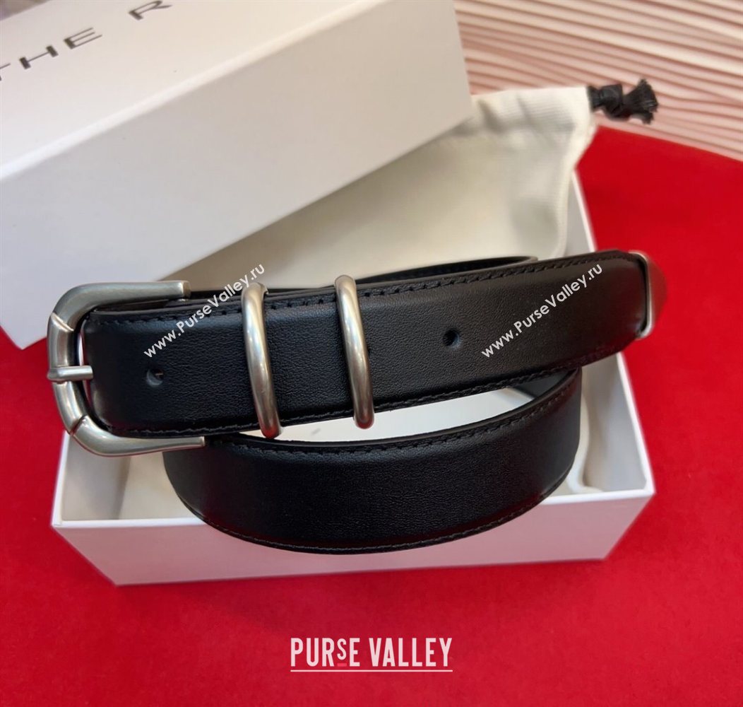 The Row Vintage Classic Belt in Leather Black/Silver 2025 TR26010401 (99-260104102)