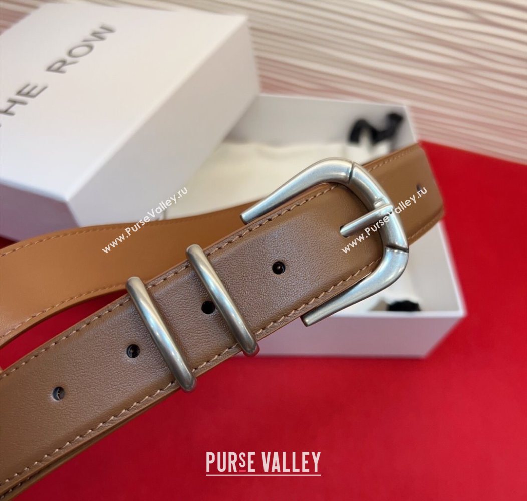 The Row Vintage Classic Belt in Leather Brown/Silver 2025 TR26010401 (99-260104103)