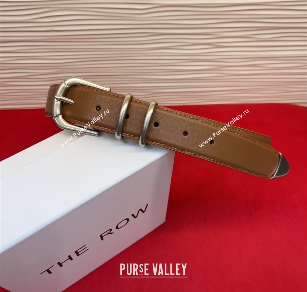The Row Vintage Classic Belt in Leather Brown/Silver 2025 TR26010401 (99-260104103)