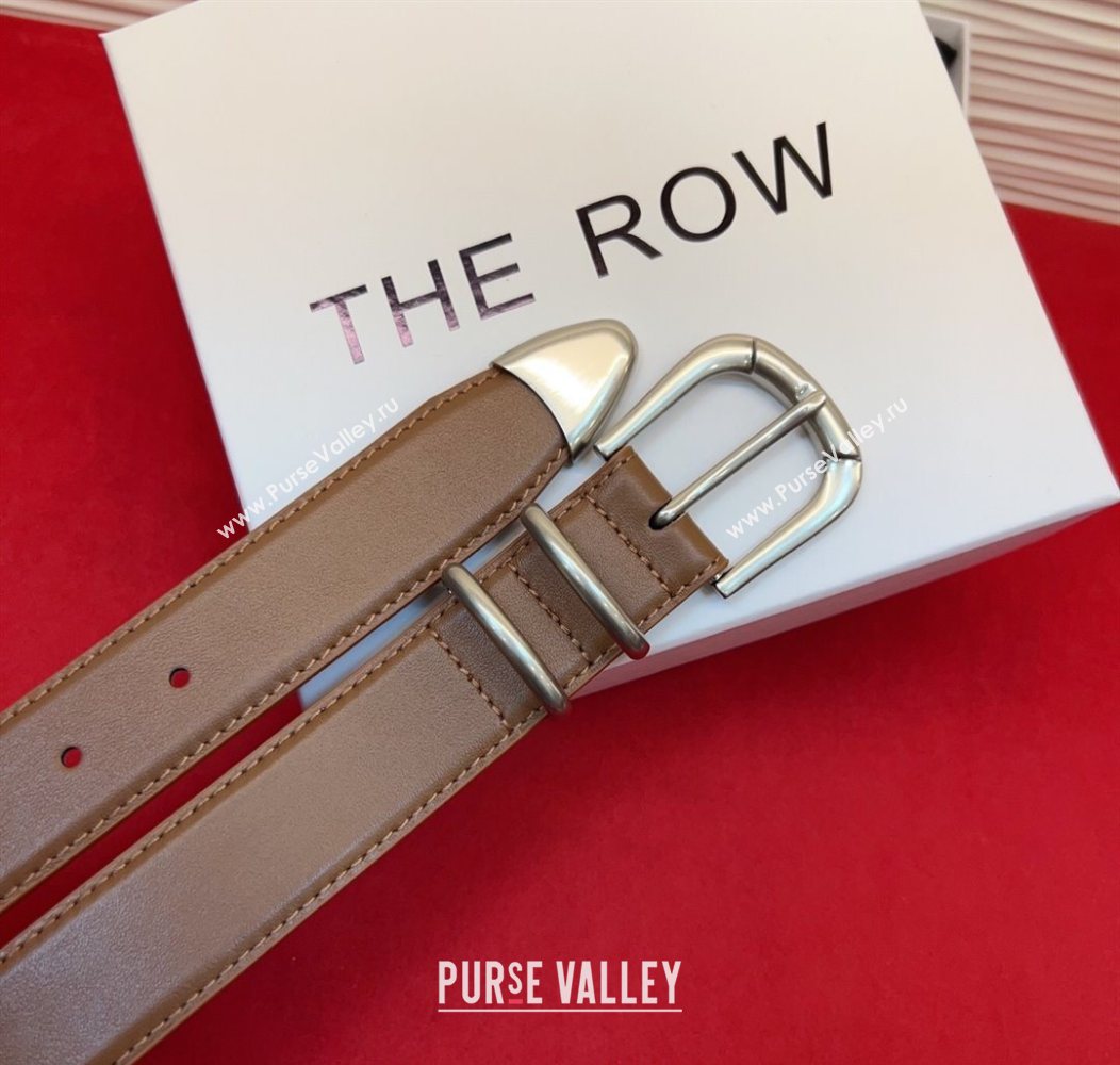 The Row Vintage Classic Belt in Leather Brown/Silver 2025 TR26010401 (99-260104103)