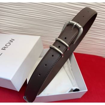 The Row Vintage Classic Belt in Leather Chocolate/Silver 2025 TR26010401 (99-260104104)
