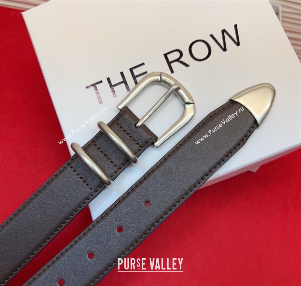 The Row Vintage Classic Belt in Leather Chocolate/Silver 2025 TR26010401 (99-260104104)