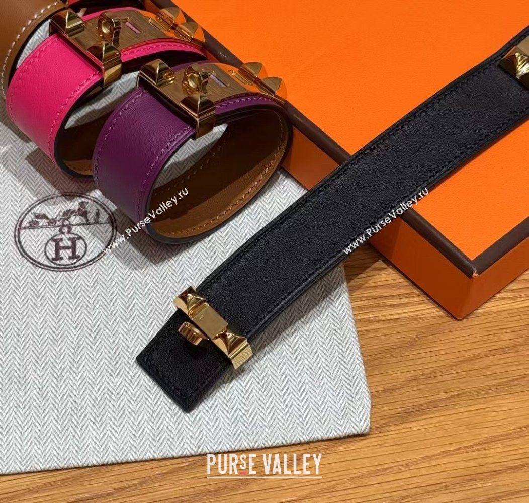 Hermes Collier de Chien bracelet in Four Medor Studs and Leather 2026 HS26010403 (99-260104130)