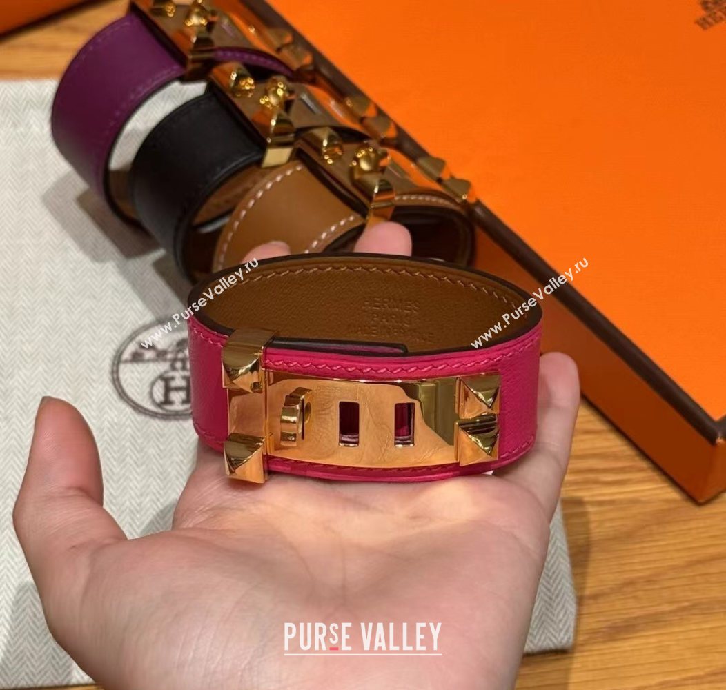 Hermes Collier de Chien bracelet in Four Medor Studs and Leather 2026 HS26010403 (99-260104130)