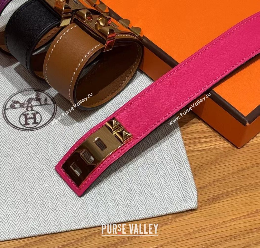 Hermes Collier de Chien bracelet in Four Medor Studs and Leather 2026 HS26010403 (99-260104130)