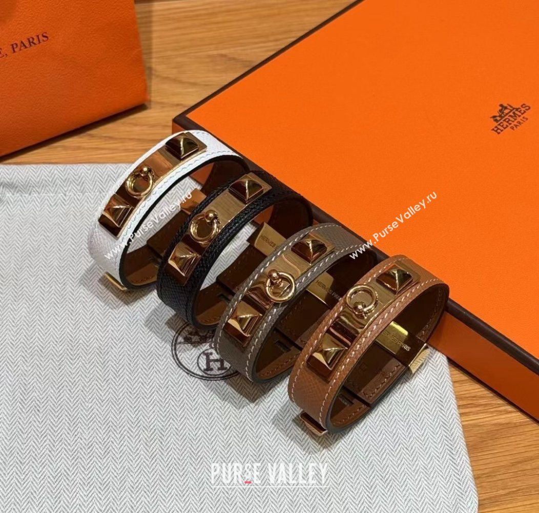 Hermes Collier de Chien bracelet in Four Medor Studs and Leather 2026 HS26010404 (99-260104131)