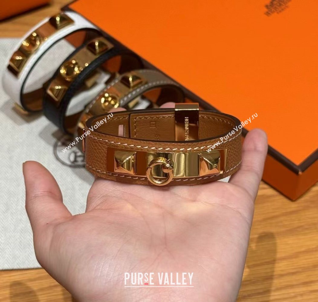 Hermes Collier de Chien bracelet in Four Medor Studs and Leather 2026 HS26010404 (99-260104131)