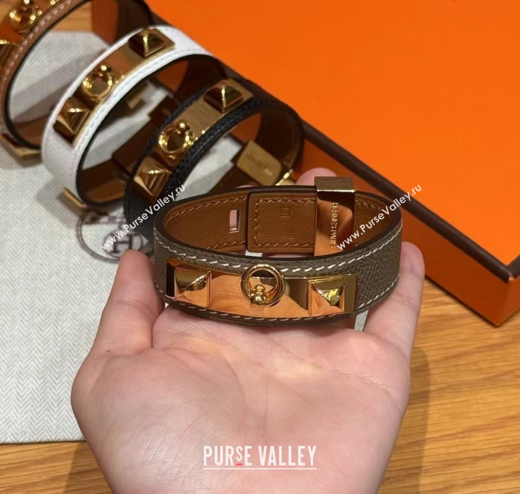 Hermes Collier de Chien bracelet in Four Medor Studs and Leather 2026 HS26010404 (99-260104131)
