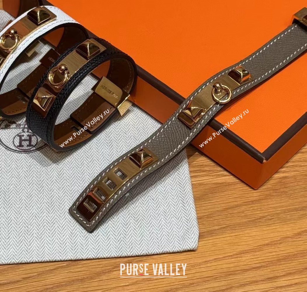 Hermes Collier de Chien bracelet in Four Medor Studs and Leather 2026 HS26010404 (99-260104131)