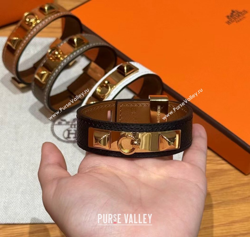 Hermes Collier de Chien bracelet in Four Medor Studs and Leather 2026 HS26010404 (99-260104131)