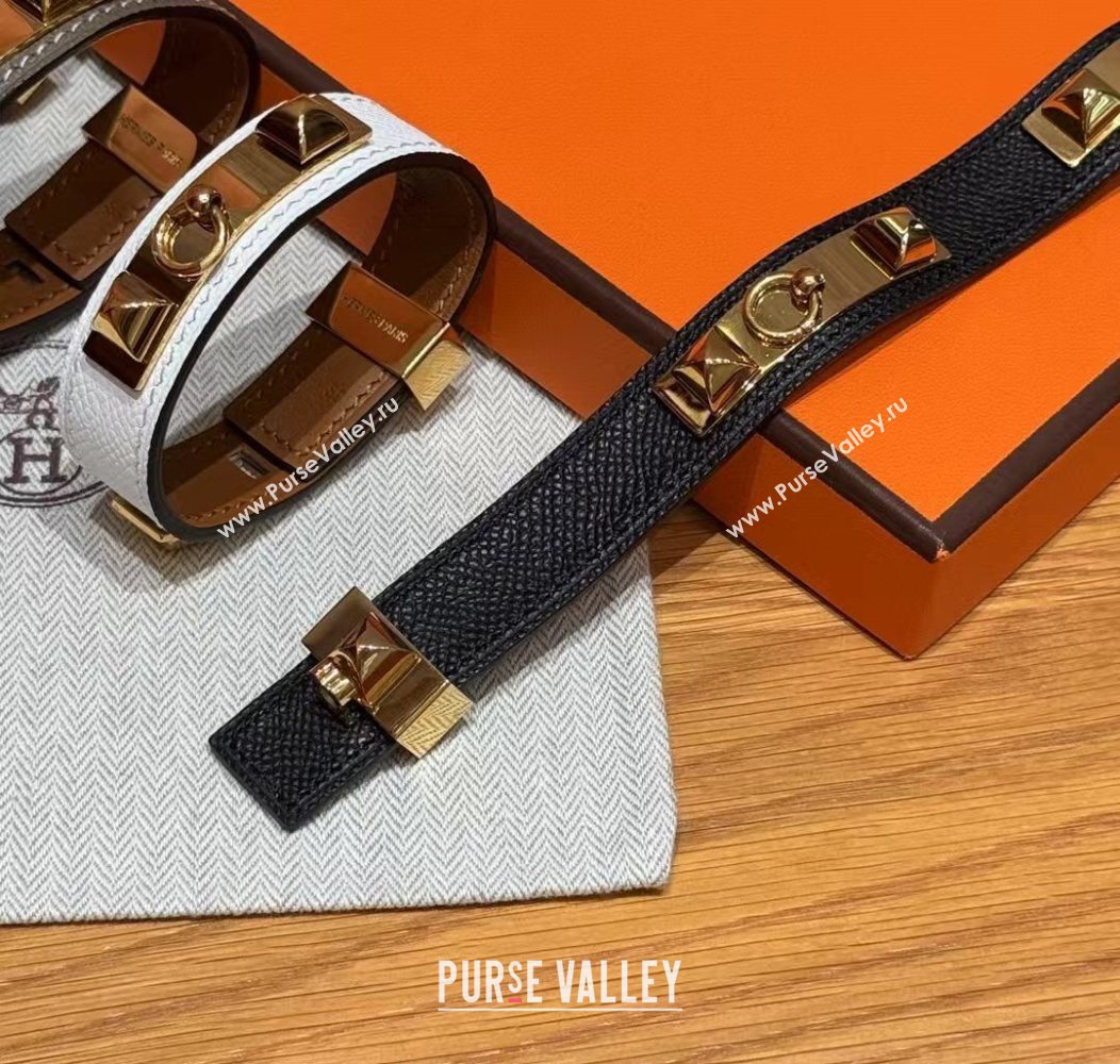 Hermes Collier de Chien bracelet in Four Medor Studs and Leather 2026 HS26010404 (99-260104131)