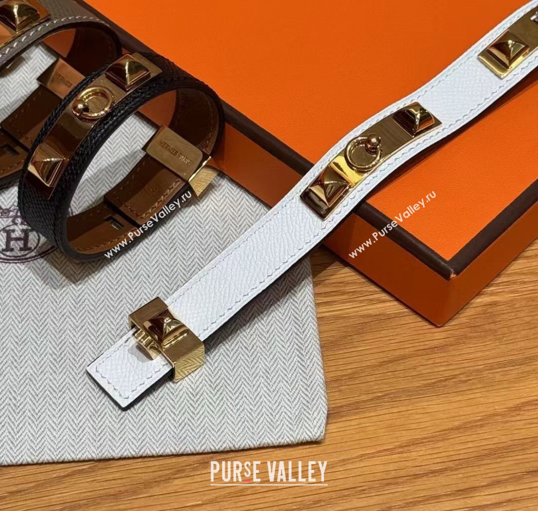 Hermes Collier de Chien bracelet in Four Medor Studs and Leather 2026 HS26010404 (99-260104131)